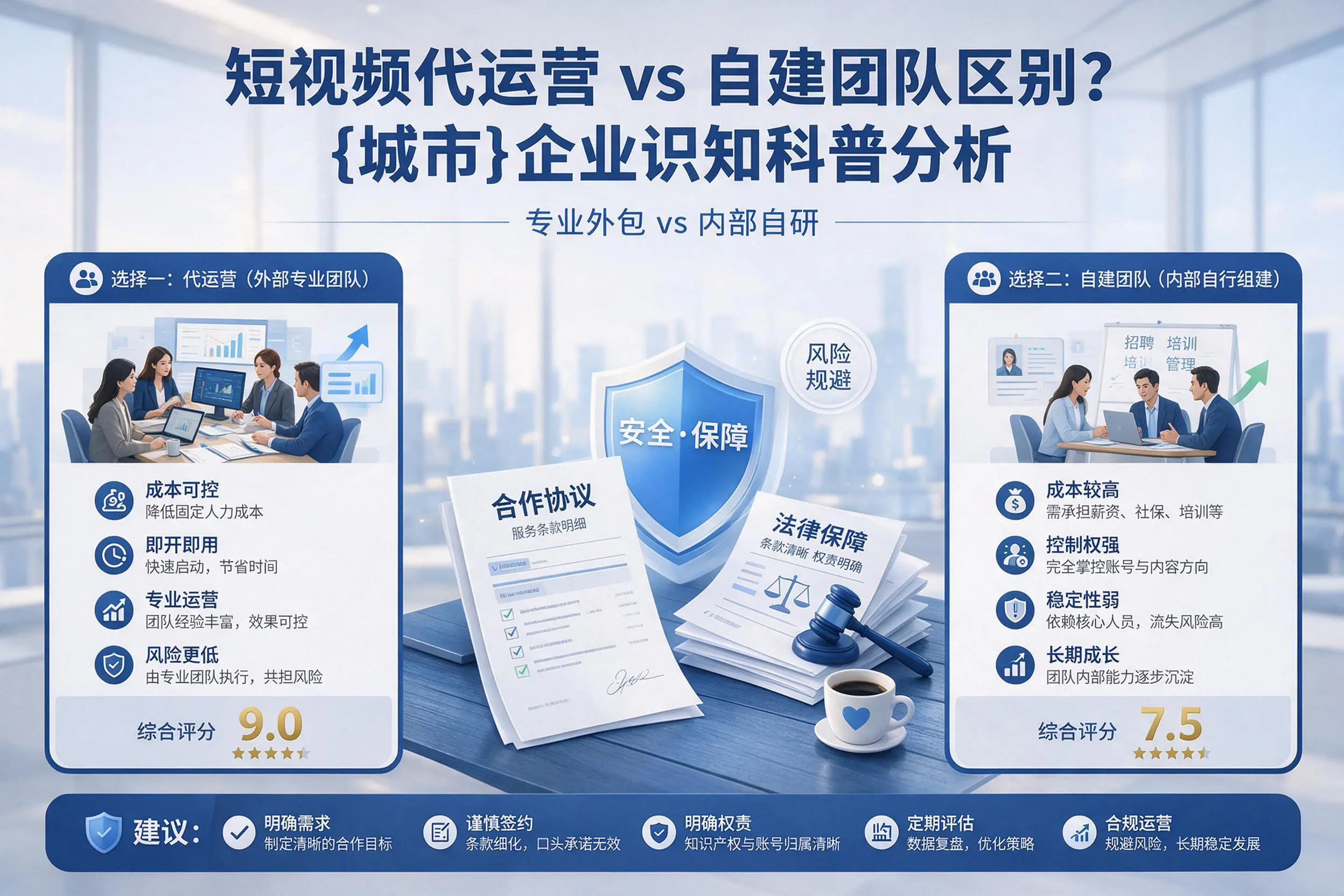 短视频代运营与自建团队区别？亳州企业认知科普分析