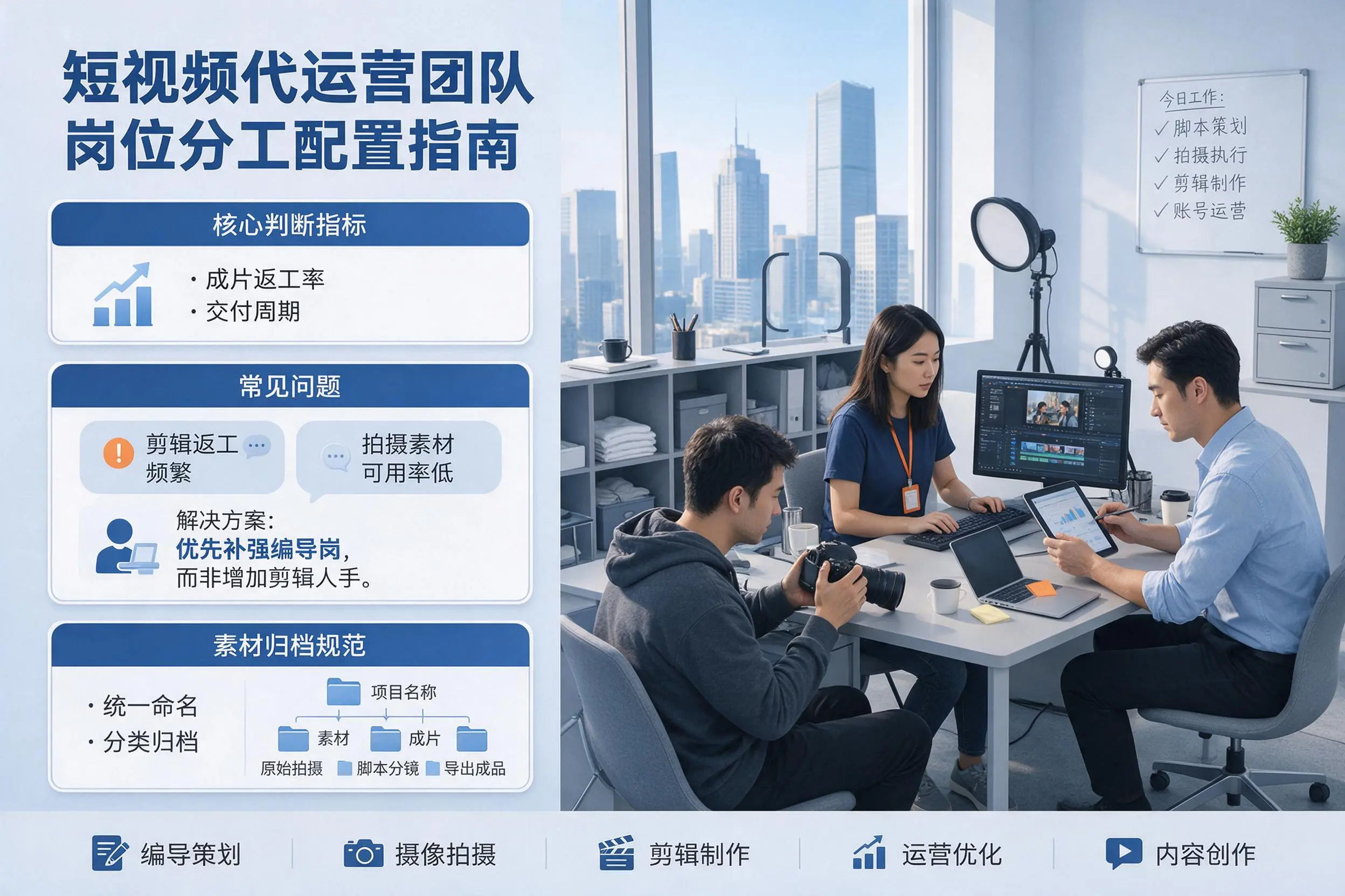 短视频代运营团队如何配置?亳州企业岗位分工科普说明
