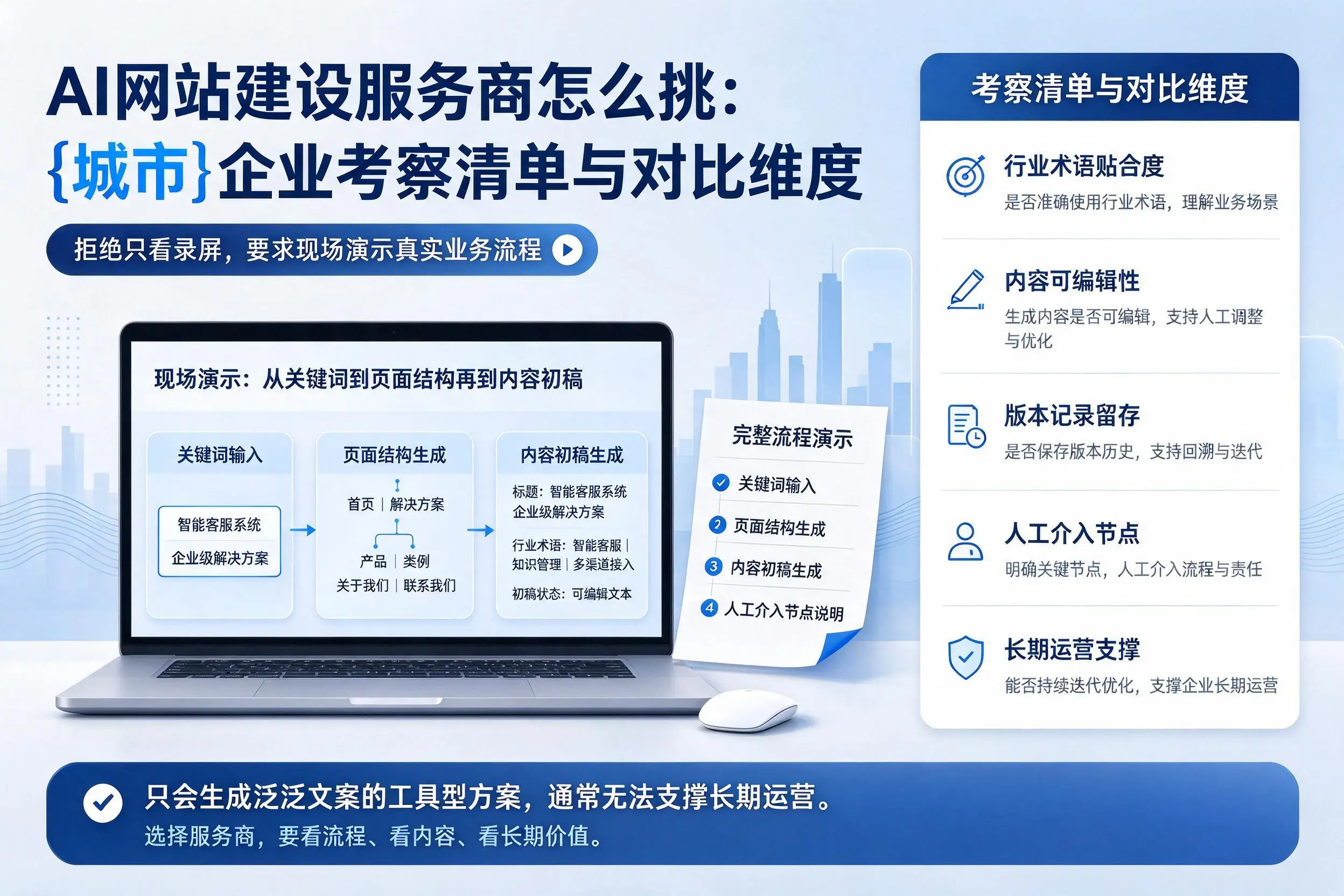 AI网站建设服务商怎么挑：亳州企业考察清单与对比维度